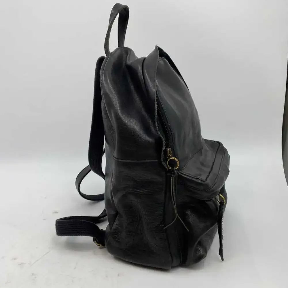 Madewell Black Leather Backpack | OS Regular | Classic Everyday Style